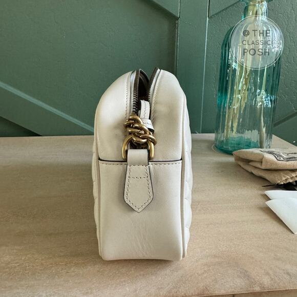 EUC Gucci Marmont Small Camera Bag White Gold HW Crossbody Bag - Picture 10 of 14
